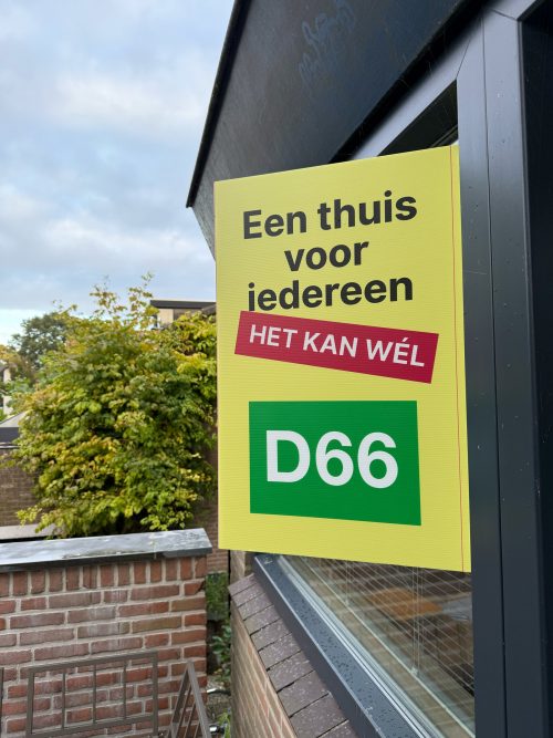 Makelaarsbord D66 - Het kan wél