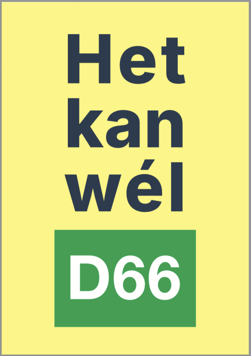 Verkiezingsposter D66 - Het kan wél (A2)